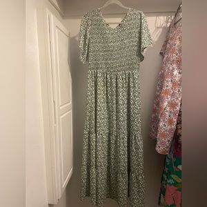 Tiered floral maxi dress